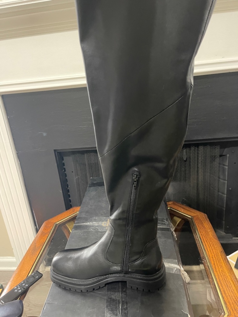 Charles by Charles David Black Over-the-Knee Lug Sole Boots